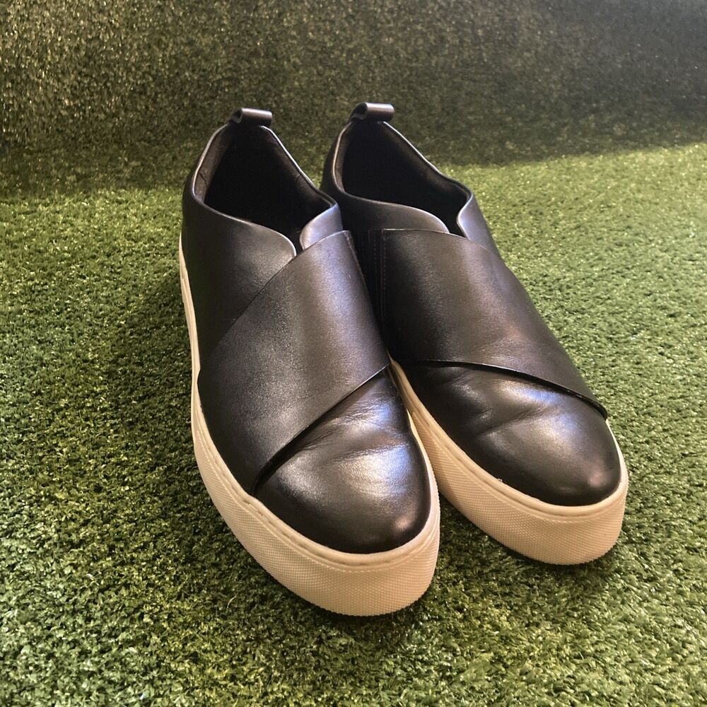 Aerosoles Brighton Black Leather Slip On Sneakers Wedge Shoes Men’s 10.5M